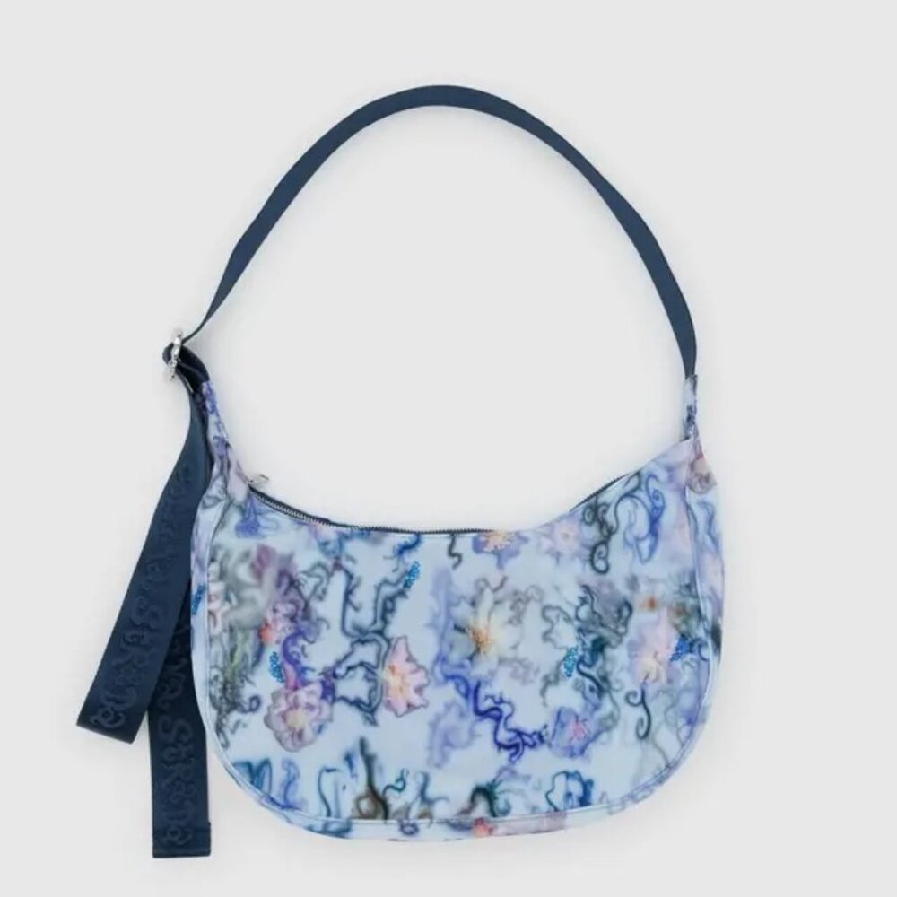 Baggu Medium Nylon Crescent Bag - Collina Strada Collection Blue, Brand New